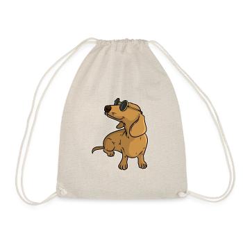 Dachshund Chiller Sunglasses dog - Drawstring Bag - nature - Front