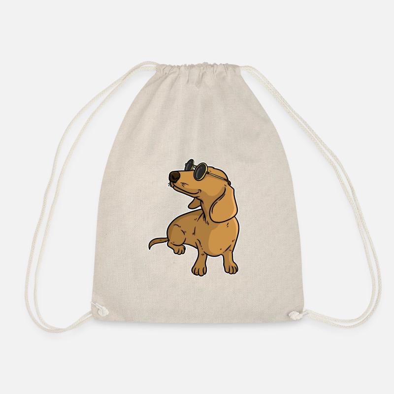 Dackel Chiller Sonnenbrille Hund - Turnbeutel - Natur