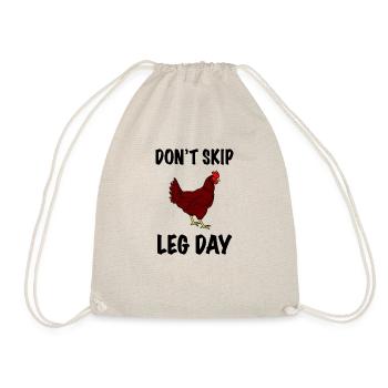 chicken fitness black - Drawstring Bag - nature - Front