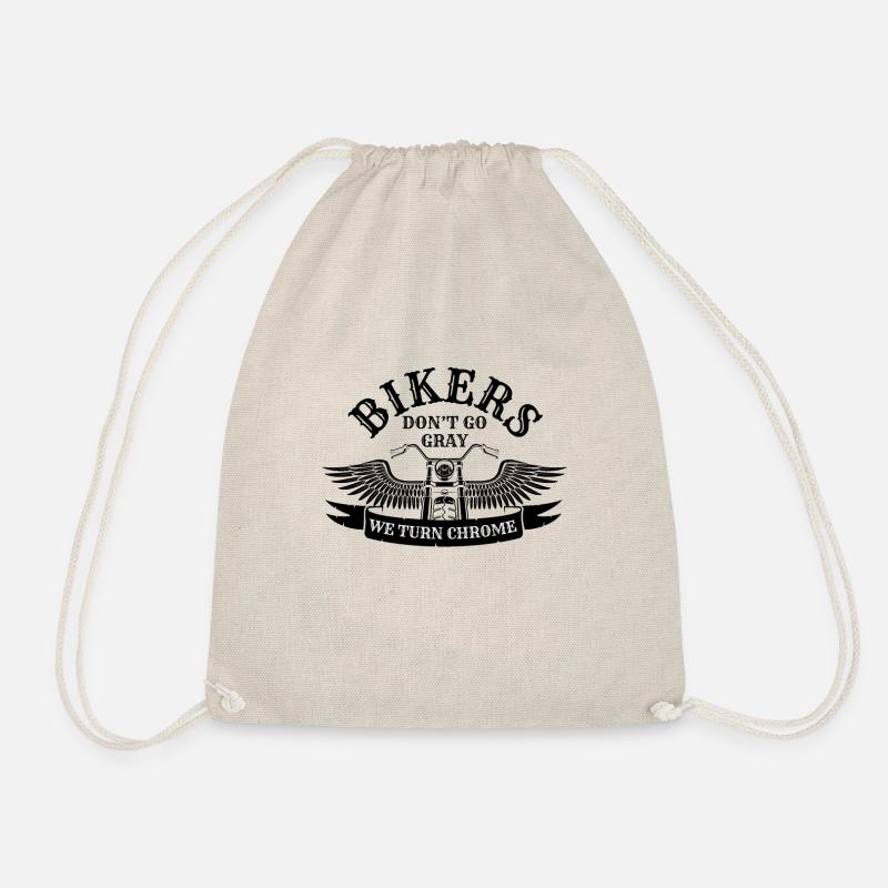 Old Biker Motorcycling Bikers Don't Go Gray We - Drawstring Bag - nature