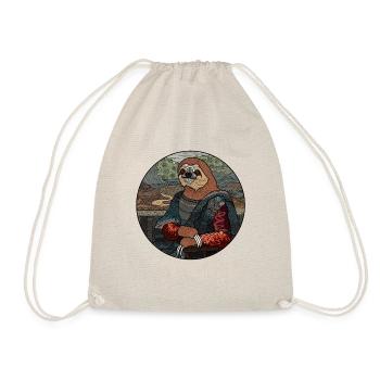 Sloth Mona Lisa funny gift for sloth fans - Drawstring Bag - nature - Front