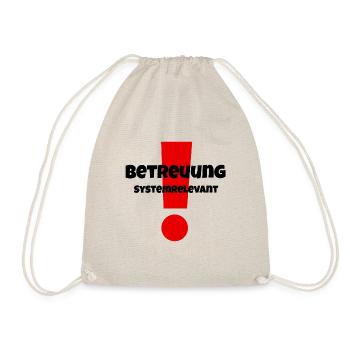 Betreuung systemrelevant Geschenkidee Pflege - Turnbeutel - Natur - Vorne