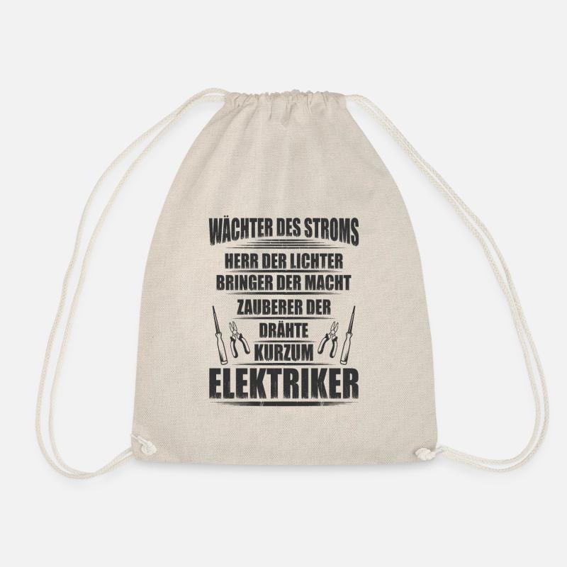 Wächter des Stroms Elektriker lustig Spruch - Turnbeutel - Natur