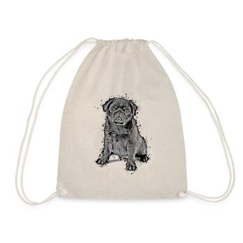 cute pug puppy gift idea pugs pug shirt - Drawstring Bag - nature - Front