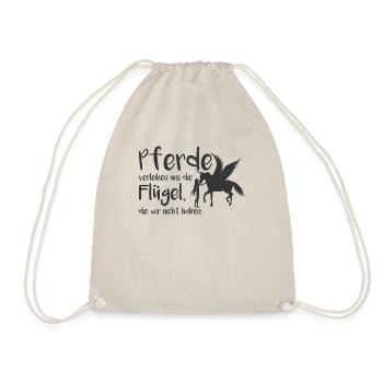 süßes Pferd Geschenk Pferde reiten pony - Turnbeutel - Natur - Vorne
