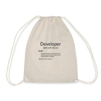 Funny Developers Gift Developer Definition Gift - Drawstring Bag - nature - Front