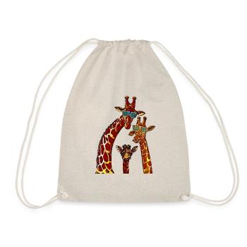 witziges Giraffen Giraffe Tier Geschenk - Turnbeutel - Natur - Vorne