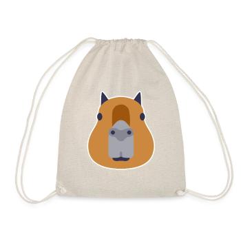 Lustiges Capybara Shirt - Turnbeutel - Natur - Vorne