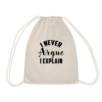 Je ne dis jamais que j'explique un cadeau drôle d'énonciation - Sac de sport léger - nature - Devant