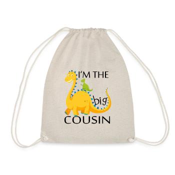 Big Cousin Of The Birthday Boy Dinosaur - Drawstring Bag - nature - Front