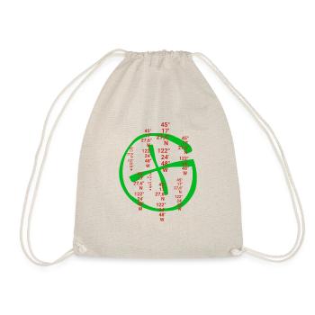 Geocaching Coordinates Geocache Accessory Gift - Drawstring Bag - nature - Front