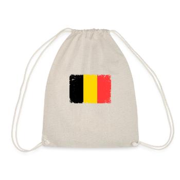 Belgium Belgian Flag in a Vintage Retro Look - Drawstring Bag - nature - Front