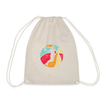 Basket- joueur de basket rétro vintage look coloré - Sac de sport léger - nature - Devant