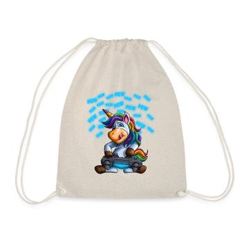 Pew Gamer Einhorn Lustiges PewPewPew Video Gaming Gif - Turnbeutel - Natur - Vorne