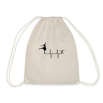 Ballet ballerina heartbeat girl gift - Drawstring Bag - nature - Front
