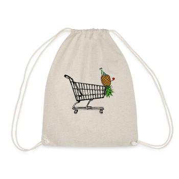 Umgedrehte Ananas in Trolley Swingers Geschenke | - Turnbeutel - Natur - Vorne