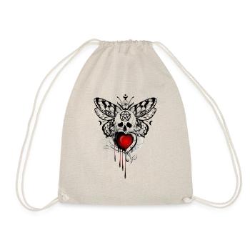 Night flowers gothic goth skull death skull punk - Drawstring Bag - nature - Front