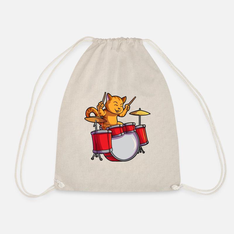 Drummer Cat Kitty Drums Funny Cat Drummer Rocker - Sac de sport léger - nature