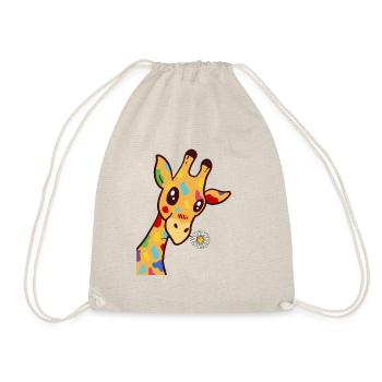 Giraffe Flower Giraffes Gift - Drawstring Bag - nature - Front