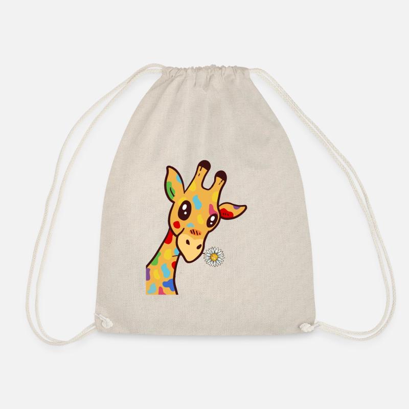 Giraffe Blume Giraffen Geschenk - Turnbeutel - Natur