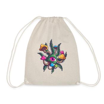 Magic Mushrooms Trippy Psychedelic Cannabis Weed A - Drawstring Bag - nature - Front