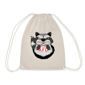 FCK AFD FCK NZS Anti-racism #Wirsindmehr - Drawstring Bag - nature - Front