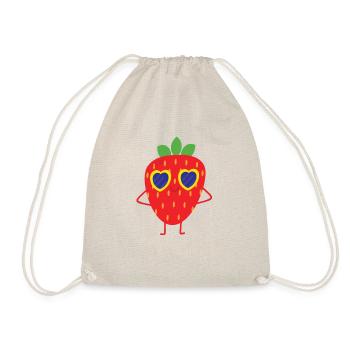 Drôle de fraise avec des lunettes de soleil - Sac de sport léger - nature - Devant