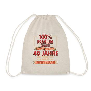 40. Geburtstag Geschenk Geburtstagsfeier - Turnbeutel - Natur - Vorne