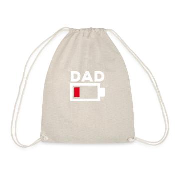 Dad Low Battery Funny Tired Dad Exhausted Fathers - Drawstring Bag - nature - Front