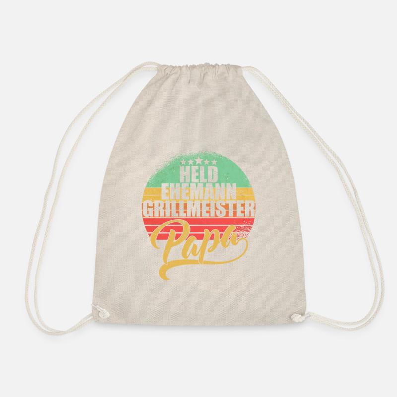 Held Ehemann Grillmeister Papa Vintage Retro Gift - Turnbeutel - Natur