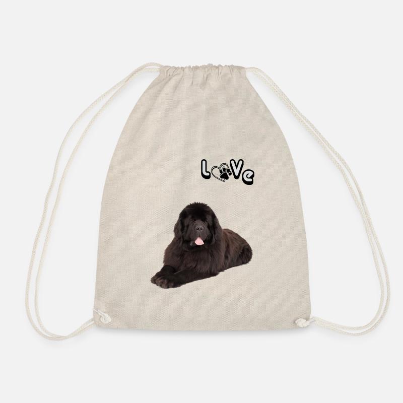 Dog love to a Newfoundlander is so goat - Drawstring Bag - nature
