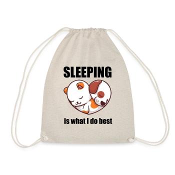 Sleepy Dog and Cat Sleeping Is What I Do Best - Drawstring Bag - nature - Front