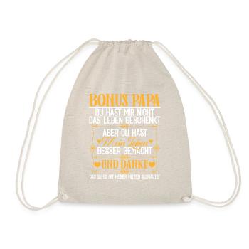 Bonus Papa Bonusvater Stiefvater Familie Geschenk - Turnbeutel - Natur - Vorne