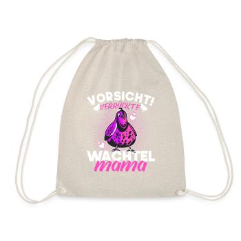 Verrückte Wachtel Mama Wachtelzucht Mutter Gift - Turnbeutel - Natur - Vorne