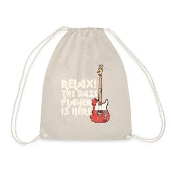 Relax the Bassplayer is here Bassist Bass Gift - Drawstring Bag - nature - Front