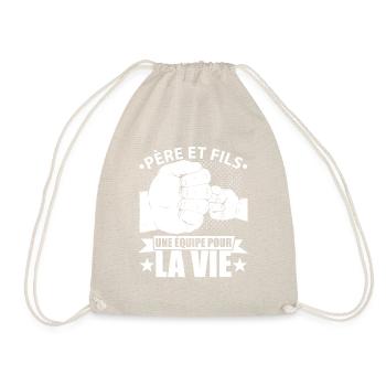 Pere et Fils une equipe Pour LA VIE - Turnbeutel - Natur - Vorne
