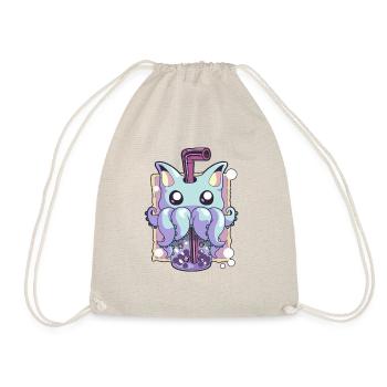 Pastel Goth Creepy Creature Boba Bubble Tea Kawaii - Drawstring Bag - nature - Front