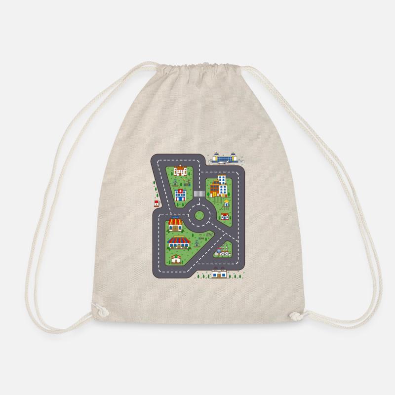 Toy Car Back Massage Parents Car Carpet - Drawstring Bag - nature