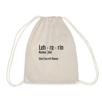 Lehrerin Lehrerinnen Schule Pädagogin Unterricht - Turnbeutel - Natur - Vorne