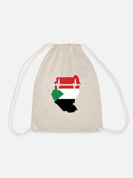 Sudan Herzschlag Flagge Vintage Sudan - Turnbeutel - Natur