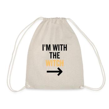 I'm With The Witch - Drawstring Bag - nature - Front