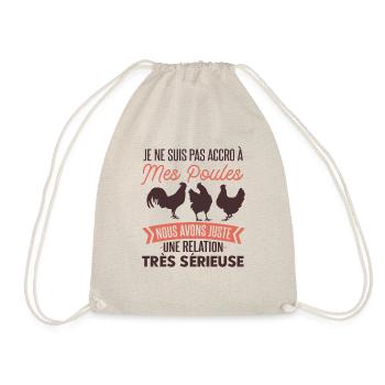 Accro À Mes Poules Cadeau Jardinage Humour - Sac de sport léger - nature - Devant