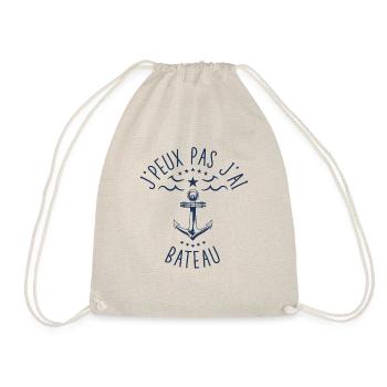 J'Peux Pas J'ai Bateau Idée Cadeau Marin Capitaine - Sac de sport léger - nature - Devant