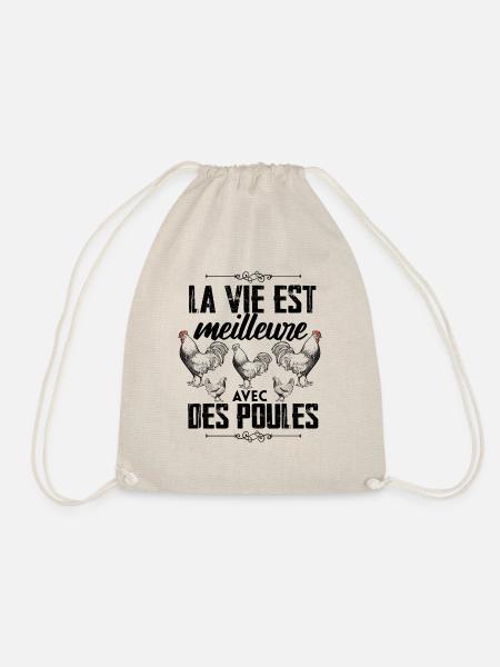 La Vie Est Meilleure Avec Mes Poules Cadeau - Sac de sport léger - nature