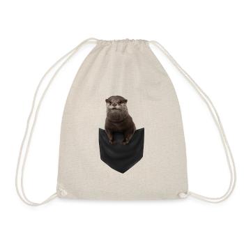 Mignon Otter Pocket peeking Pocket Cool Sea Mammal - Sac de sport léger - nature - Devant