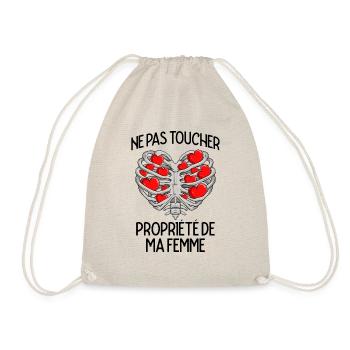 Ne Pas Toucher Cadeau Saint Valentin Couple Humour - Sac de sport léger - nature - Devant