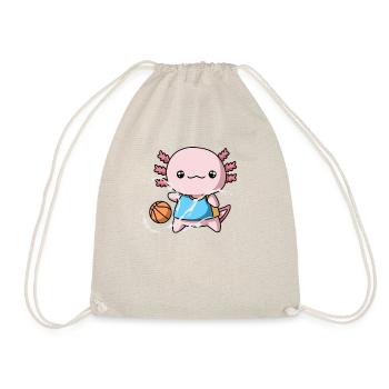 Kawaii Axolotl Lustig Basketball Basketball Player - Drawstring Bag - nature - Front