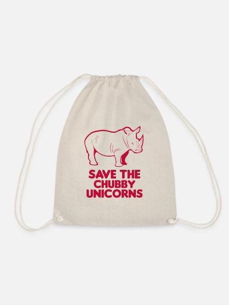 Rette die chubby Unicorns - Turnbeutel - Natur