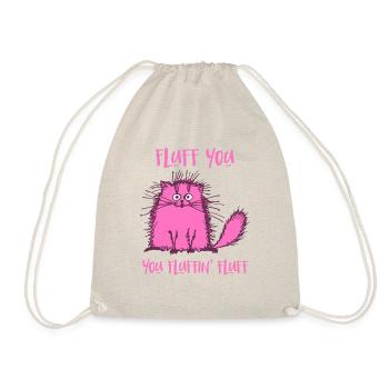 Fluff Du Lustige Rosa Katze - Turnbeutel - Natur - Vorne