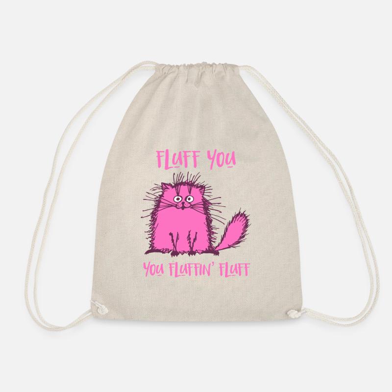 Fluff Du Lustige Rosa Katze - Turnbeutel - Natur